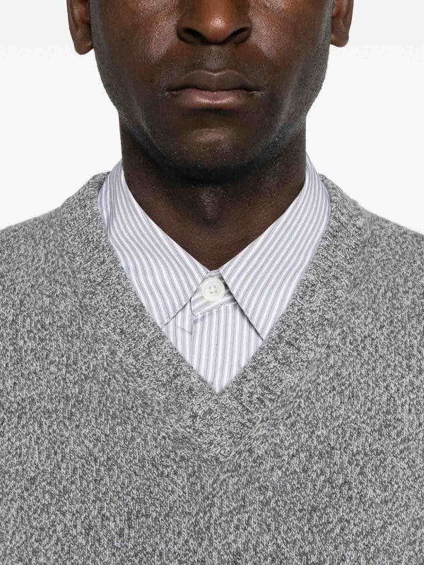 The Best Shops DANIELE FIESOLI: Strickpullover mit Rundhalsausschnitt - Rundhalspullover - Grau