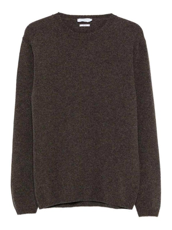 DANIELE FIESOLI: Strickpullover mit Rundhalsausschnitt - Rundhalspullover - Braun