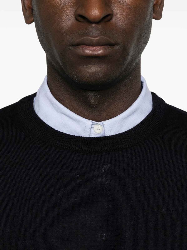 The Best Shops DANIELE FIESOLI: Strickpullover mit Rundhalsausschnitt - Rundhalspullover - Blau