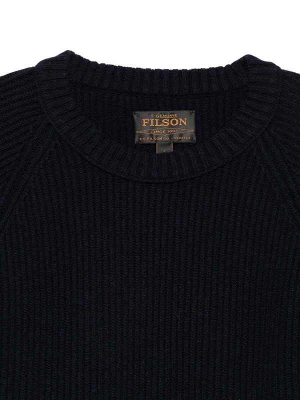 The Best Shops FILSON: Strickpullover mit Rundhalsausschnitt - Rundhalspullover - Dunkelblau