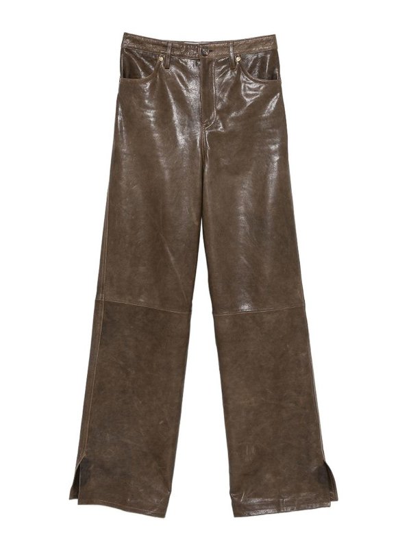 GOLDEN GOOSE: Lederhosen - Lederhose - Grün