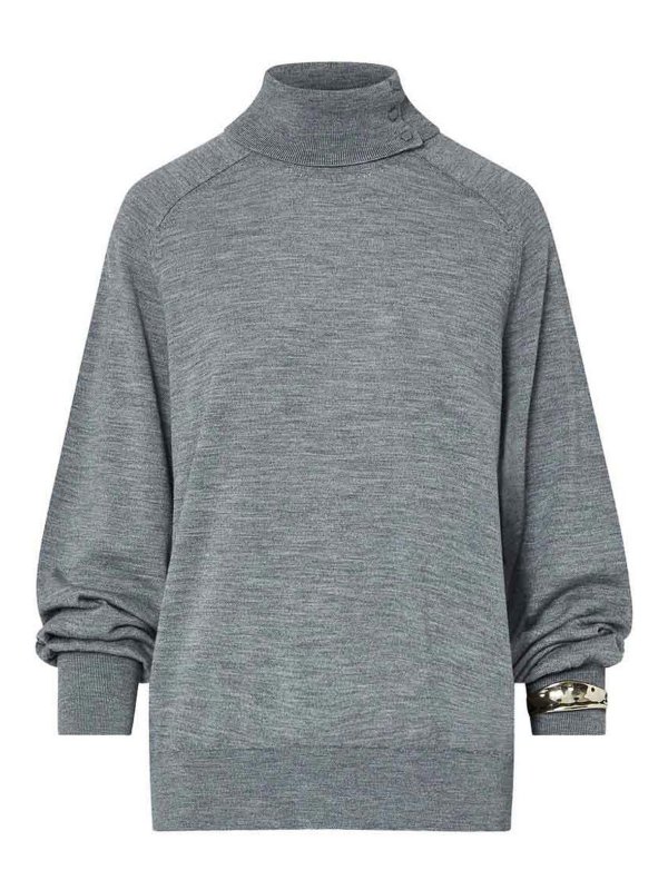 Liu Jo: Strickpullover mit Rundhalsausschnitt - Rundhalspullover - Grau
