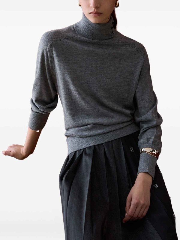 The Best Shops Liu Jo: Strickpullover mit Rundhalsausschnitt - Rundhalspullover - Grau