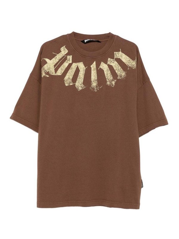 Palm Angels: T-shirts - T-Shirt - Braun