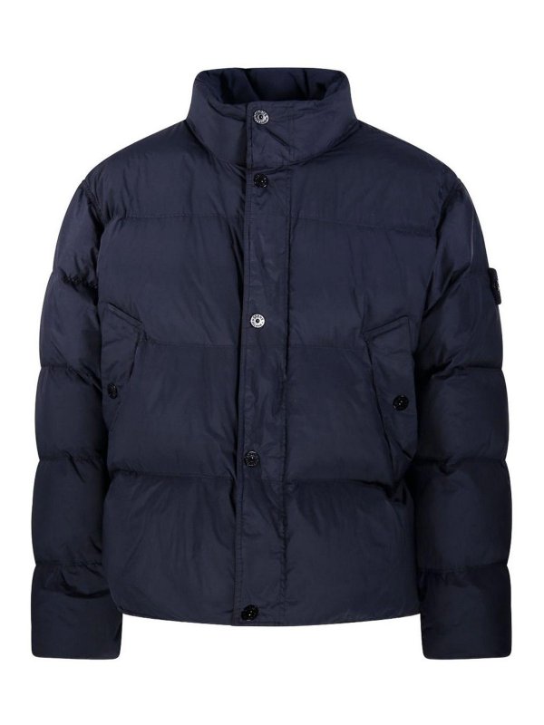 STONE ISLAND: ダウン・ハイテクジャケット - ダウンジャケット - ダークブルー