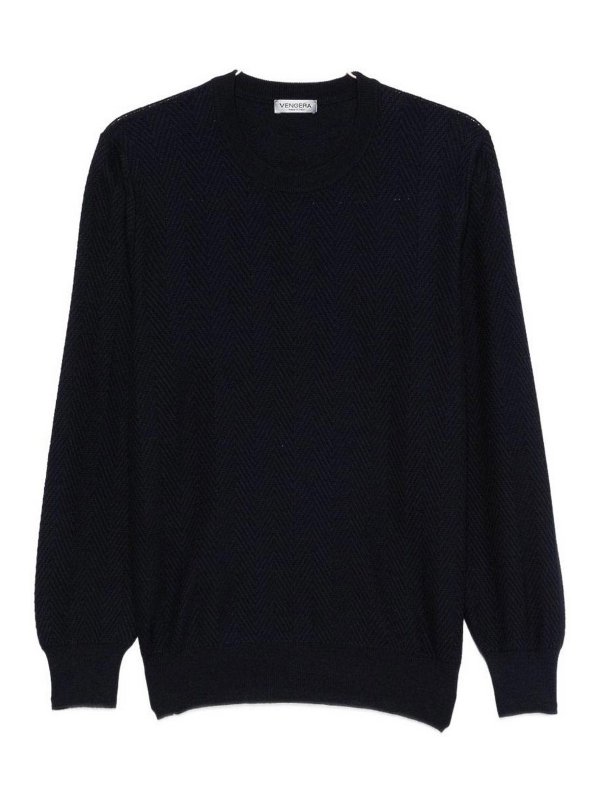 VENGERA: Pull col rond - Pull Col Rond - Bleu
