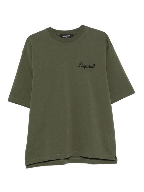 DSQUARED2: Strickpullover mit Rundhalsausschnitt - Rundhalspullover - Grün