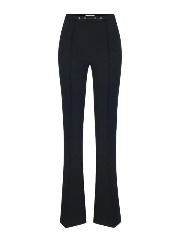 ELISABETTA FRANCHI: カジュアルトラウザー - カジュアルパンツ - 黒