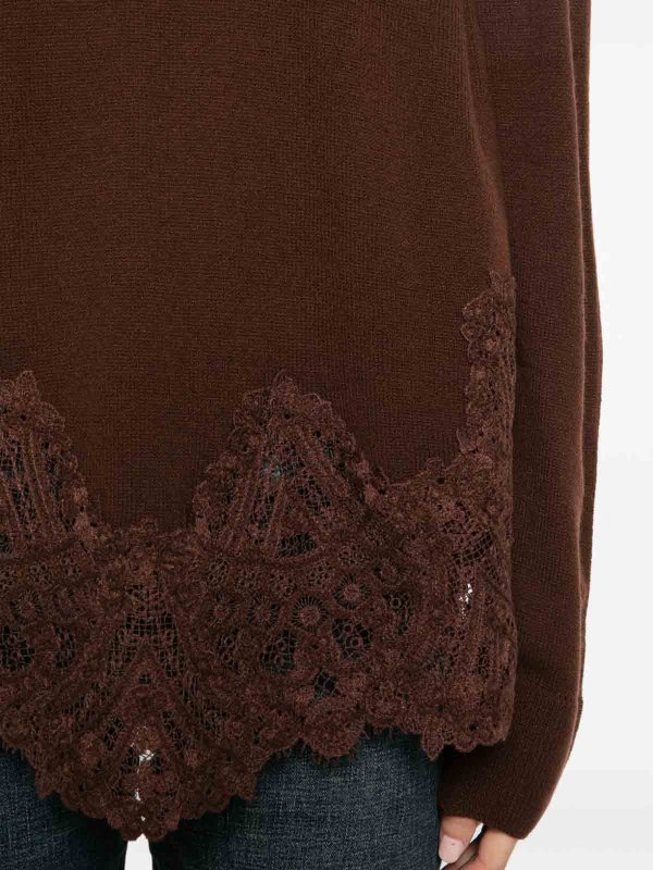Rundhalspullover - Braun shop online: ERMANNO SCERVINO