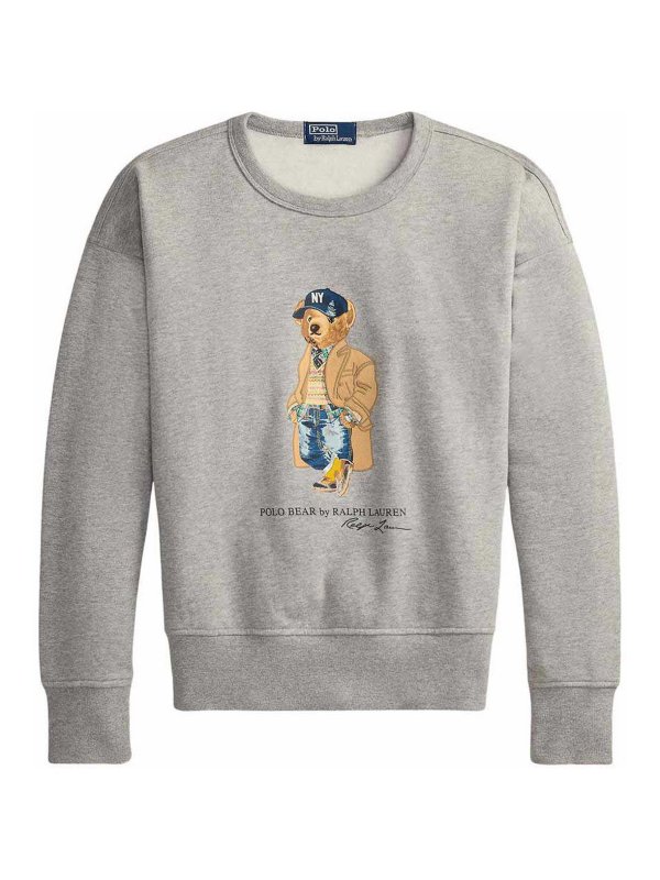 POLO RALPH LAUREN: Strickpullover mit Rundhalsausschnitt - Rundhalspullover - Grau