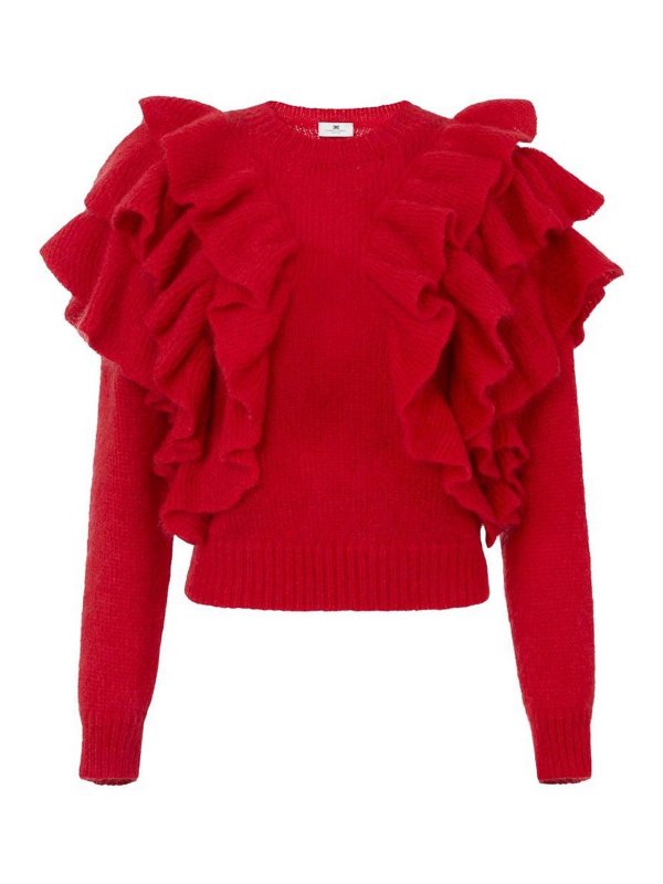 ELISABETTA FRANCHI: クルーネック - クルーネック - 赤