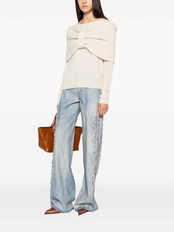 The Best Shops ERMANNO SCERVINO: カジュアルトラウザー - カジュアルパンツ - ライトウォッシュ