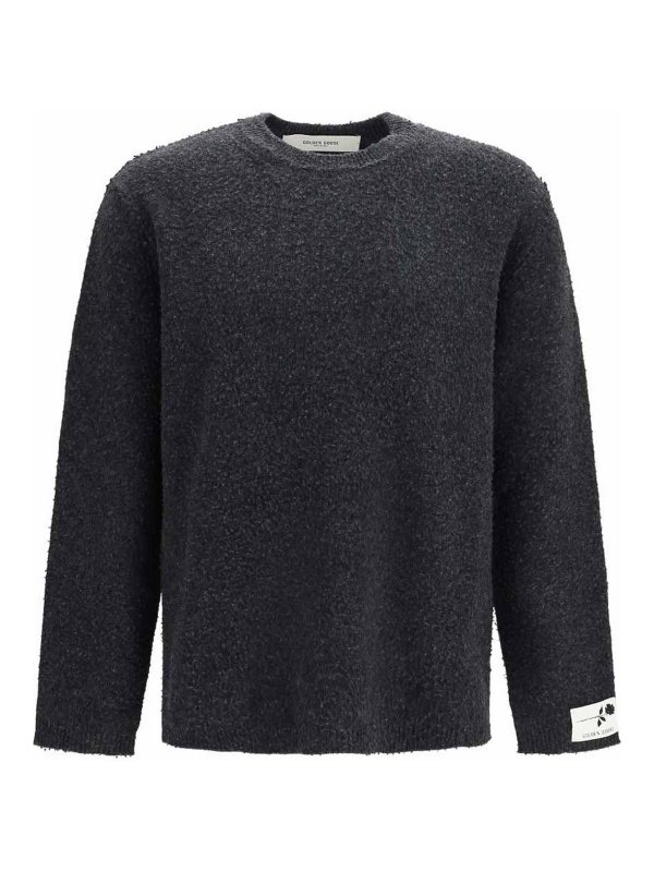 GOLDEN GOOSE: Strickpullover mit Rundhalsausschnitt - Rundhalspullover - Grau