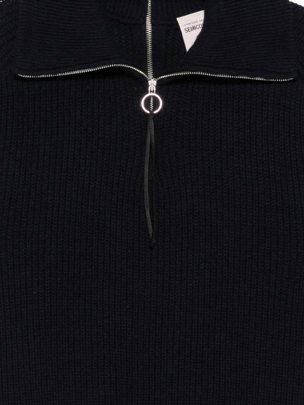 Semicouture: Strickpullover mit Rundhalsausschnitt online - Rundhalspullover - Blau