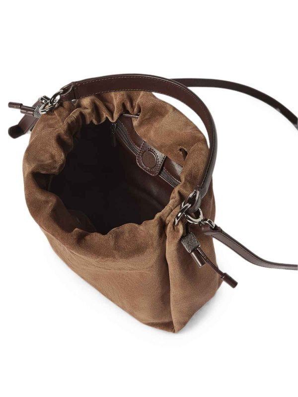 バケットバッグ - ブラウン shop online: BRUNELLO CUCINELLI