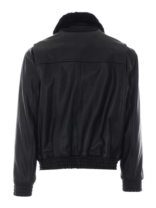 ARMA: leather jacket online - Black Bari Leather Jacket