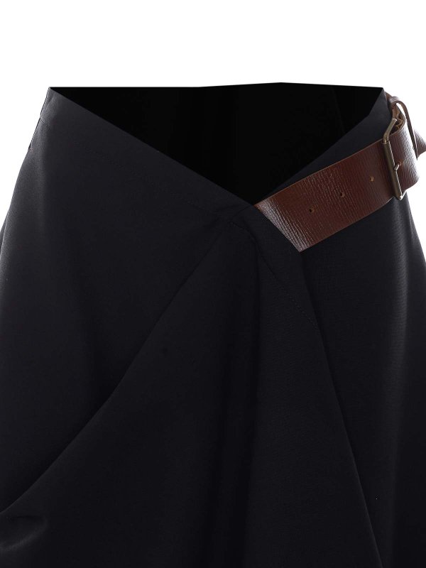 膝丈/ミディスカート - 黒 shop online: BOTTEGA VENETA