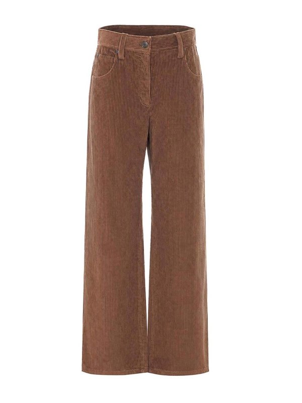 BRUNELLO CUCINELLI: カジュアルトラウザー - カジュアルパンツ - ブラウン