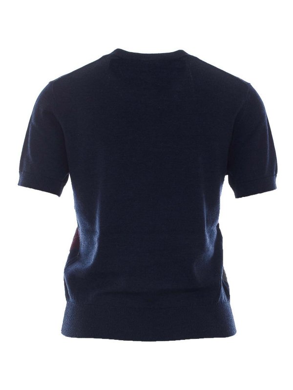 TORY BURCH: Strickpullover mit Rundhalsausschnitt online - Rundhalspullover - Blau