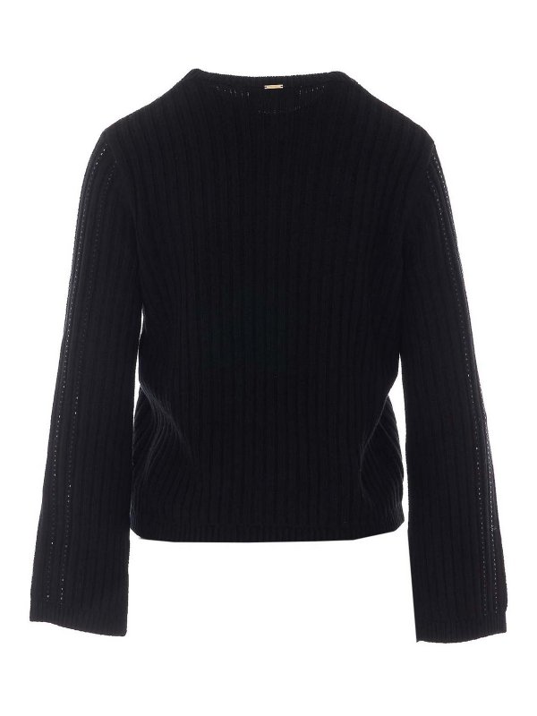 TWINSET: Strickpullover mit Rundhalsausschnitt online - Rundhalspullover - Schwarz