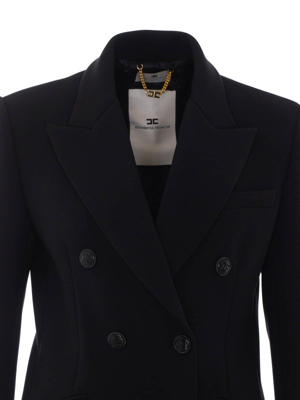 膝丈コート - 黒 shop online: ELISABETTA FRANCHI