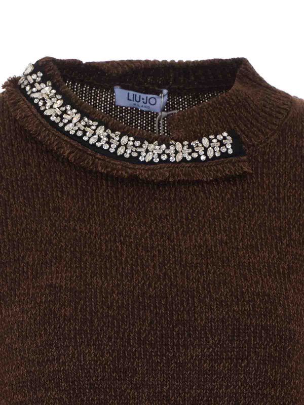 クルーネック - ブラウン shop online: Liu Jo