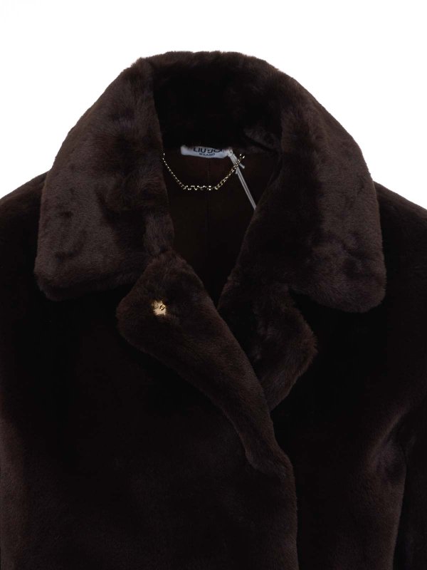 毛皮/ムートンコート - ブラウン shop online: Liu Jo