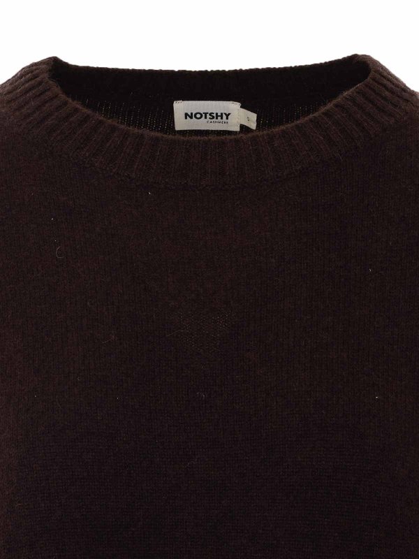 クルーネック - ブラウン shop online: NOTSHY