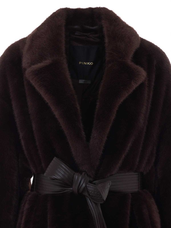 膝丈コート - ブラウン shop online: Pinko