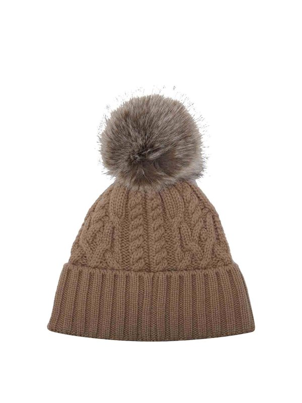 MONCLER: ニットキャップ online - ビーニー帽 - ブラウン