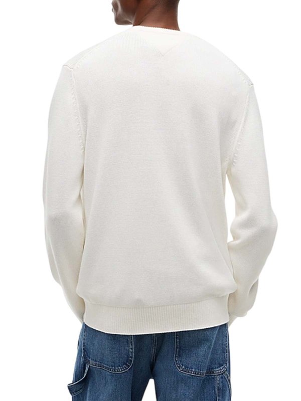 The Best Shops TOMMY HILFIGER: Strickpullover mit Rundhalsausschnitt - Rundhalspullover - Weiß