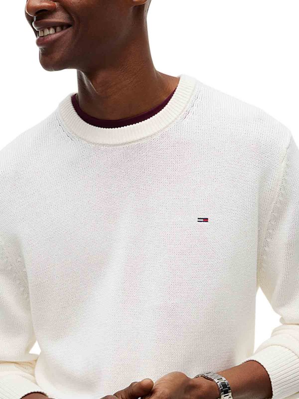 Rundhalspullover - Weiß shop online: TOMMY HILFIGER