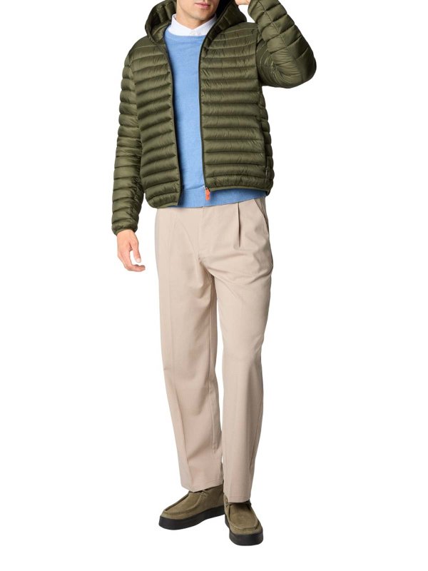 Save The Duck: knee length coats online - Green Jackets