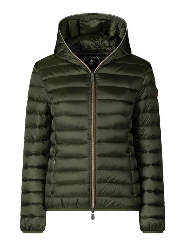 Save The Duck: knee length coats - Green Jackets