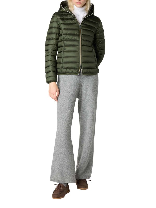 Save The Duck: knee length coats online - Green Jackets
