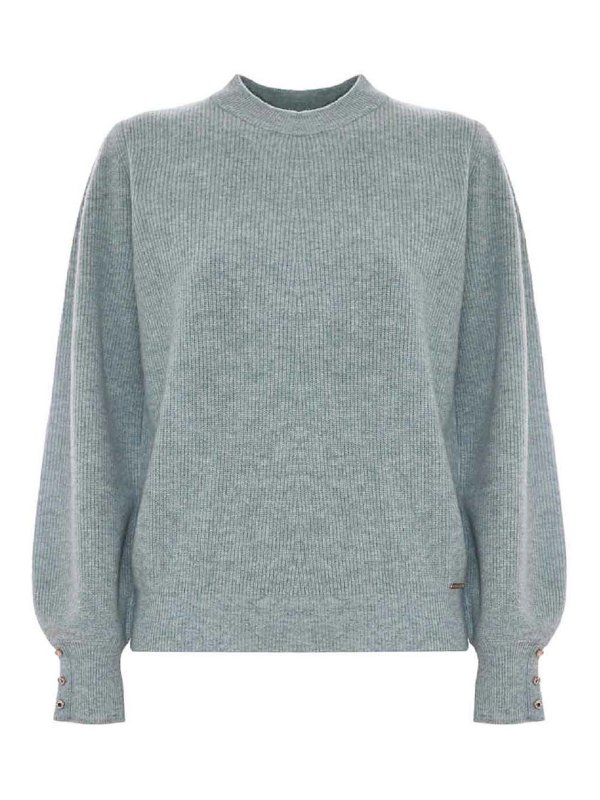 KOCCA: Strickpullover mit Rundhalsausschnitt - Rundhalspullover - Grün