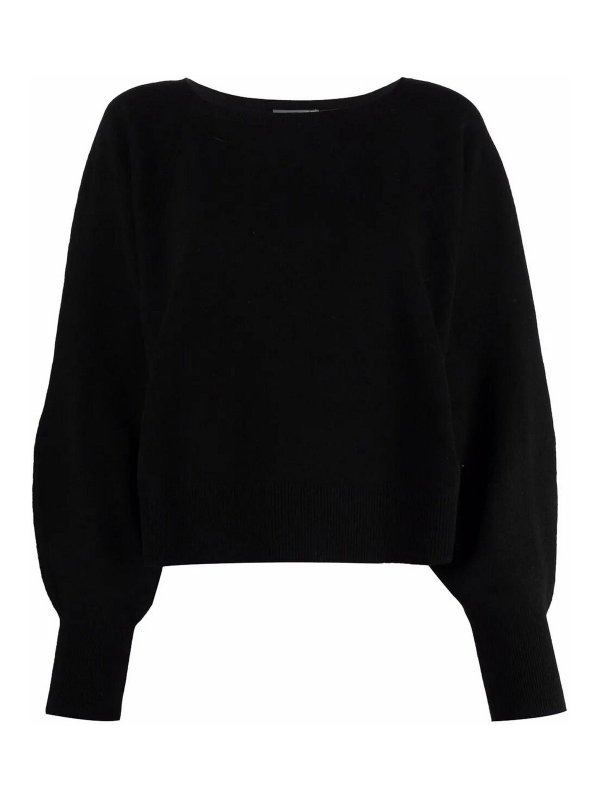 ALBERTA FERRETTI: Strickpullover mit V-Ausschnitt - V-Pullover - Schwarz