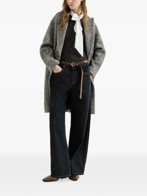 BRUNELLO CUCINELLI: ニーレングスコート online - 膝丈コート - 黒