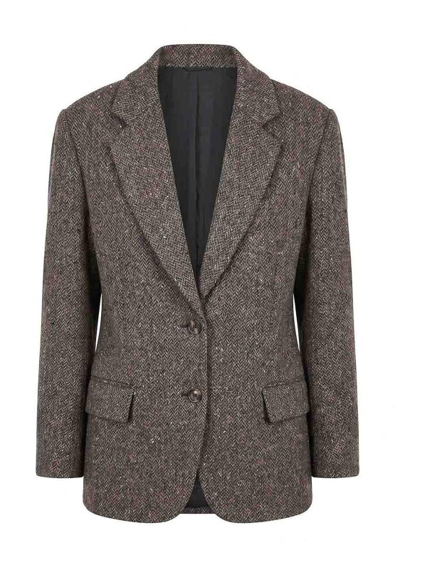 BRUNELLO CUCINELLI: ブレザー - ブレザー - ブラウン
