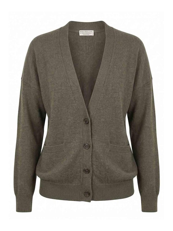 BRUNELLO CUCINELLI: カーディガン - カーディガン - グレー