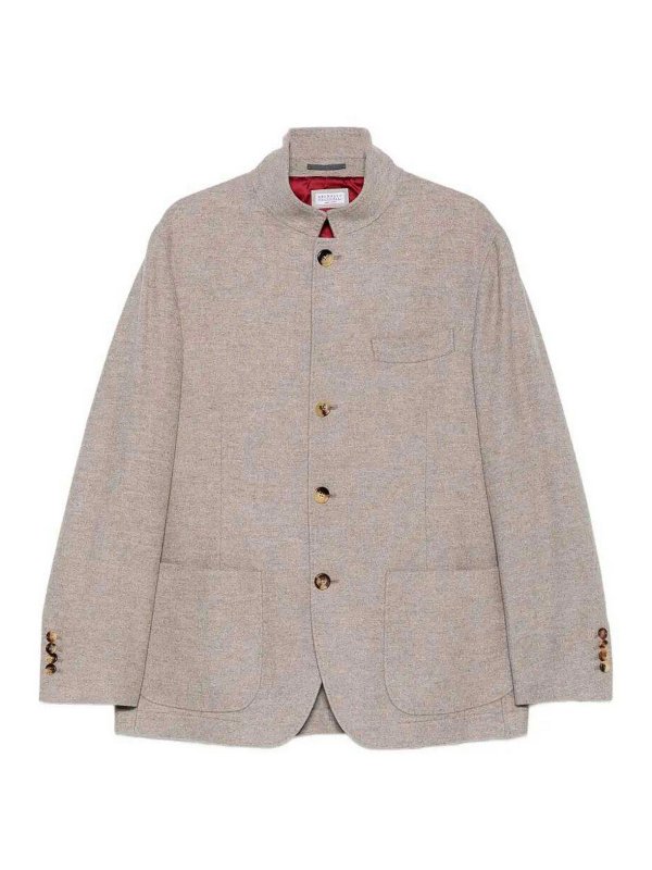 BRUNELLO CUCINELLI: ブレザー - ブレザー - グレー