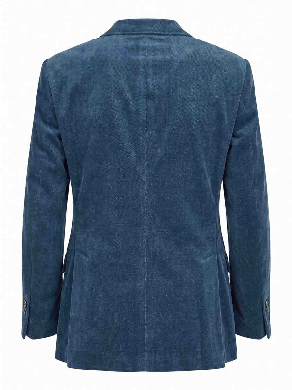 BRUNELLO CUCINELLI: blazers online - Denim-Effect Tailor Blazer