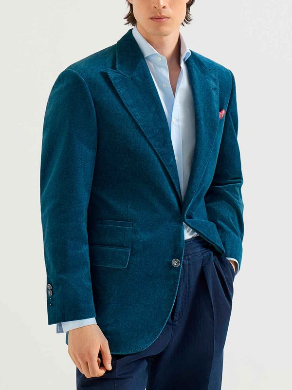 The Best Shops BRUNELLO CUCINELLI: blazers - Denim-Effect Tailor Blazer
