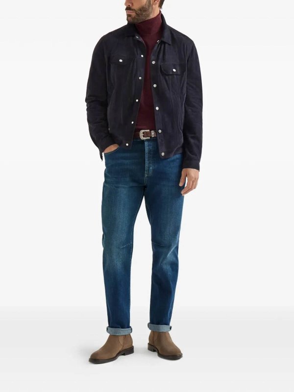 BRUNELLO CUCINELLI: ストレートジーンズ online - ストレートジーンズ - ダークウォッシュ