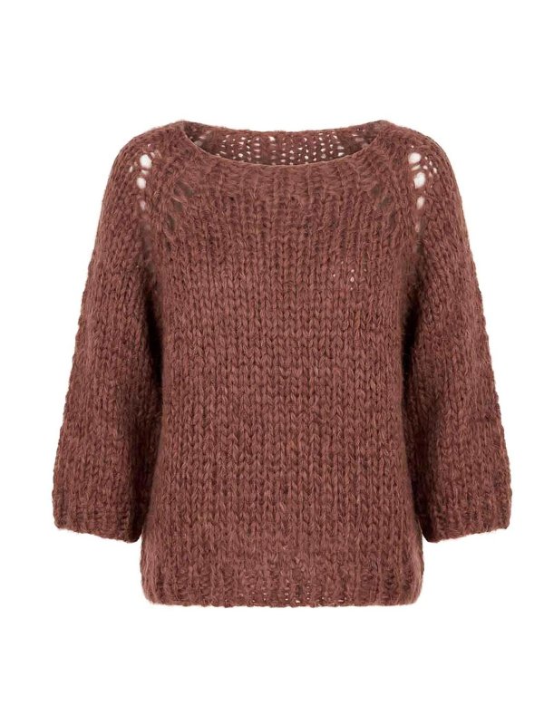 DONDUP: Strickpullover mit Rundhalsausschnitt - Rundhalspullover - Camel