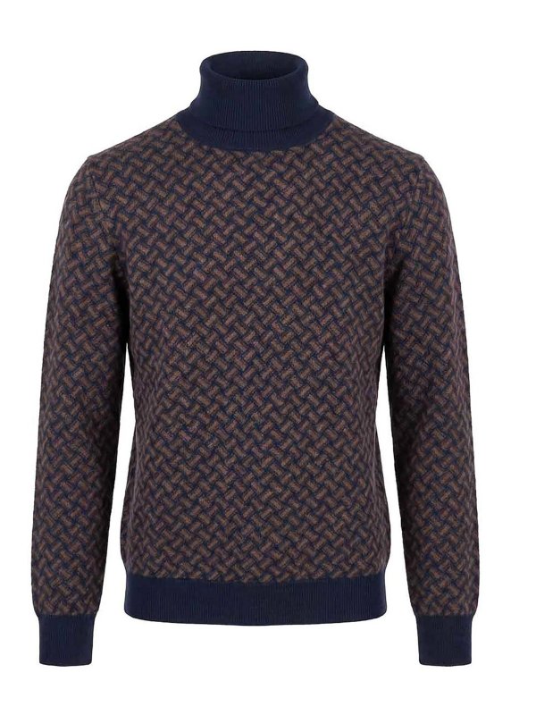 DRUMOHR: Rollkragenpullover  und Polo-Ausschnitt - Rollkragenpullover - Blau