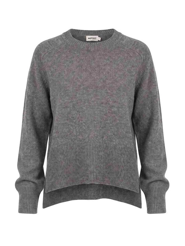 NOTSHY: Strickpullover mit Rundhalsausschnitt - Rundhalspullover - Schwarz