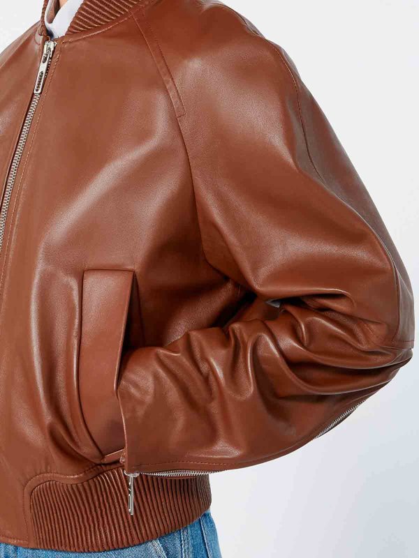 SPORTMAX buy online レザージャケット - ブラウン