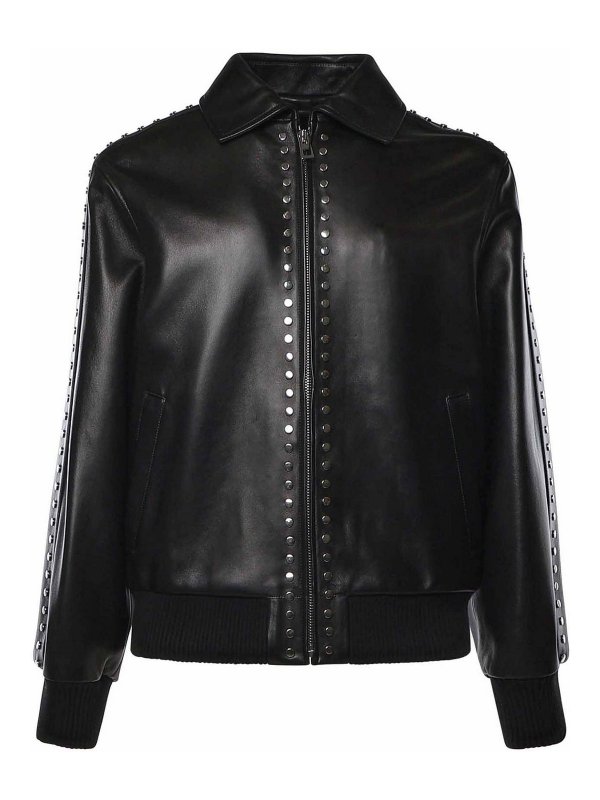 LOEWE: bombers - Leather Bomber Jacket