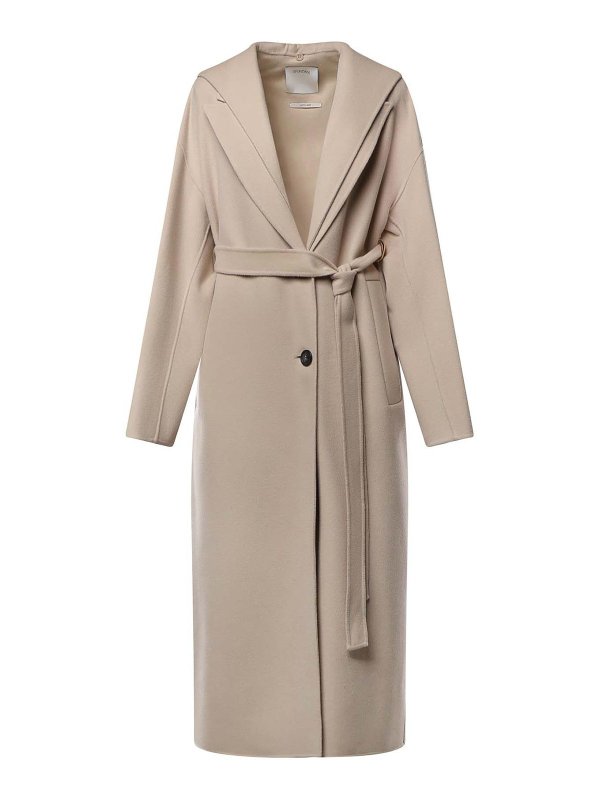 SPORTMAX: knee length coats - Wool Wrap Coat